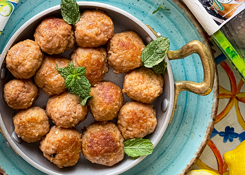 Polpette di vitello con foglie di menta