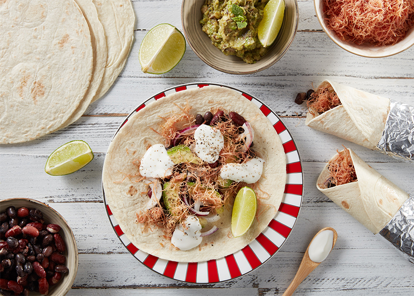 Burritos con insalata di carne di vitello