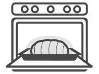 Icona forno aperto con piatto