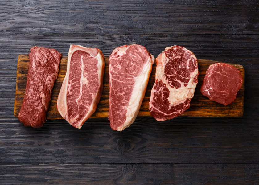i diversi tagli di carne in base al grasso