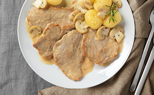 Veal medallions with mushrooms