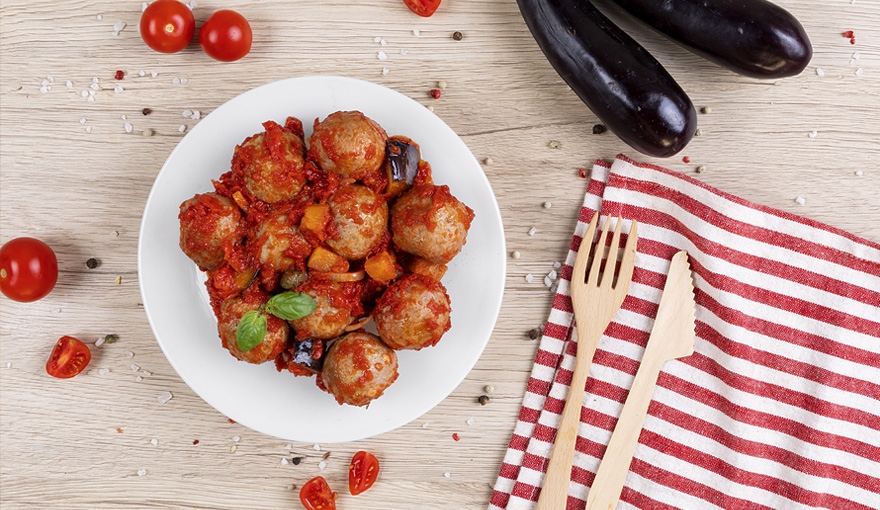 Polpette con sugo alla Norma 