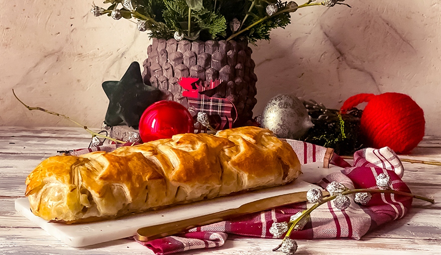 Polpettone al prosciutto e gorgonzola in crosta di sfoglia