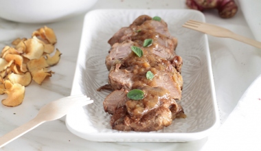 Arrosto di vitello con chips di topinambur