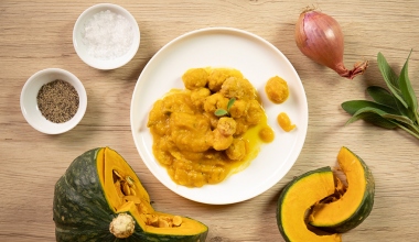 Crema di zucca con polpettine mignon