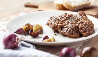 Ossobuco di vitello con castagne e cipolle